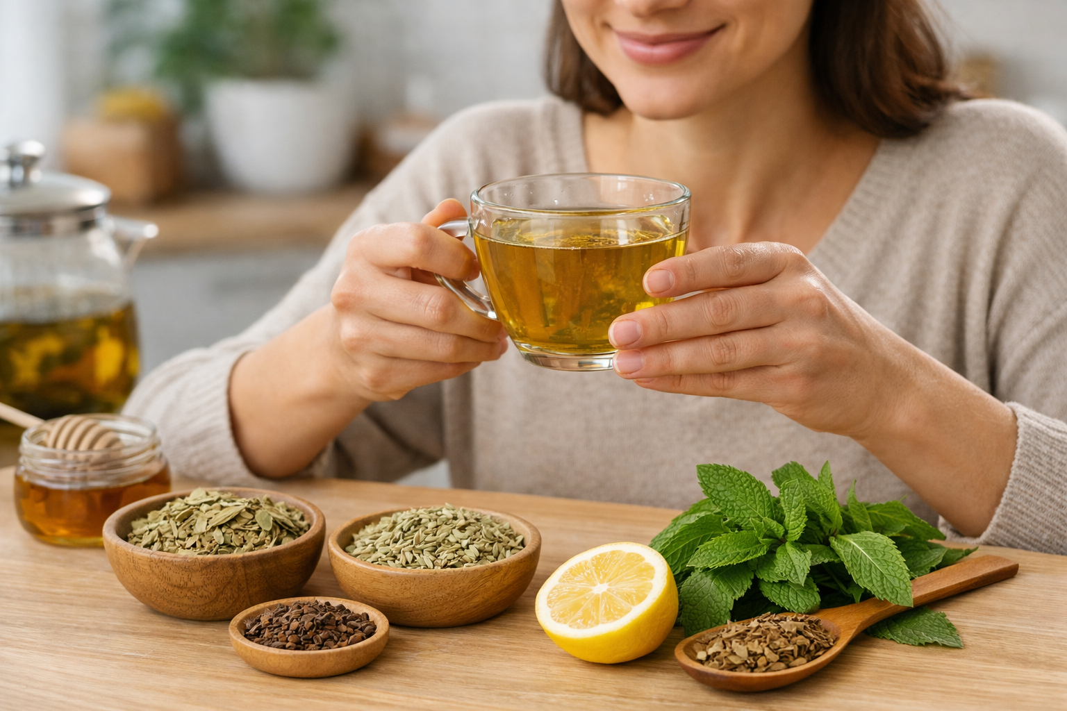 Chá para intestino preso