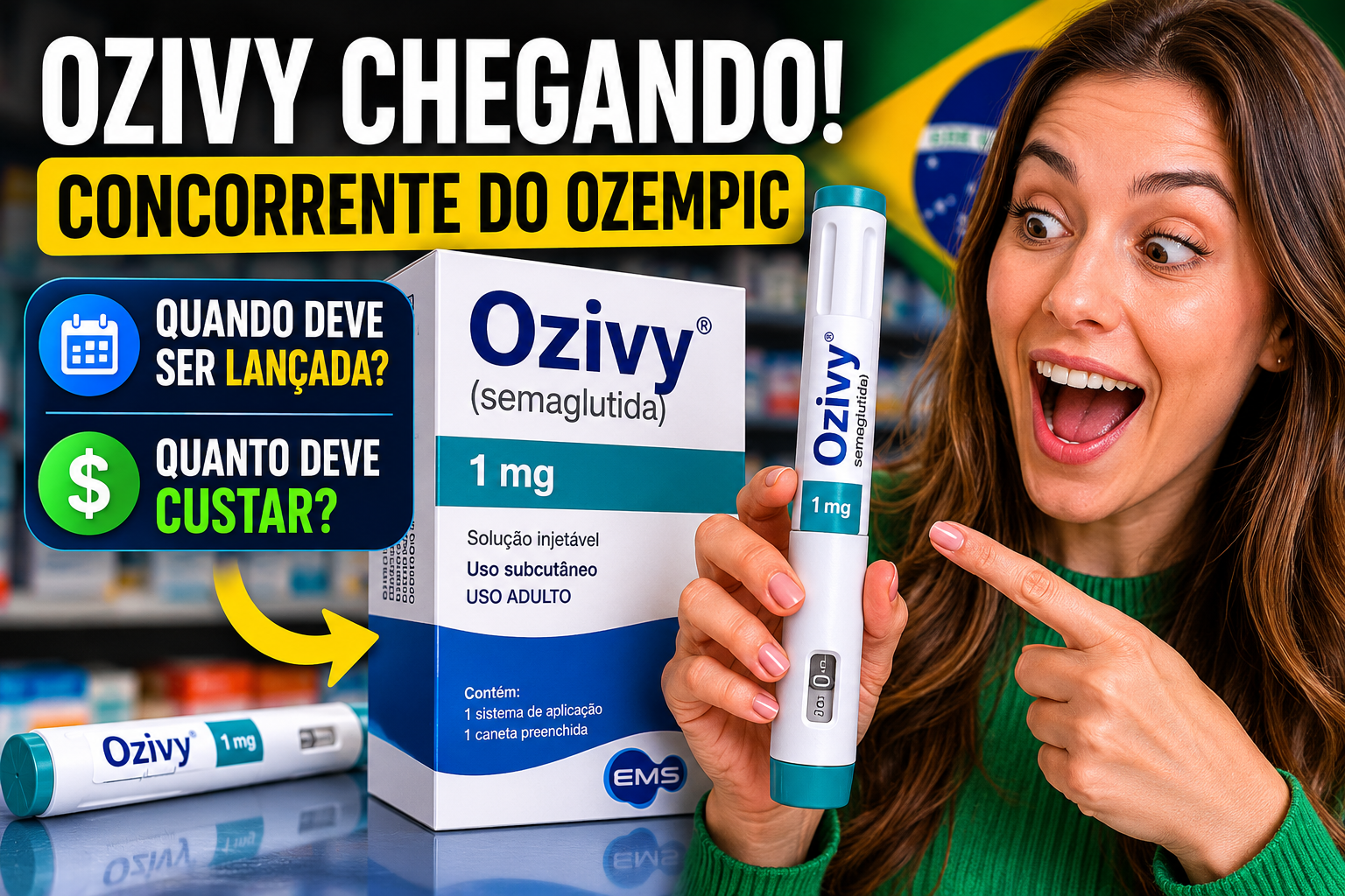 Quando a Ozivy concorrente do Ozempic feita no Brasil, deve ser lançada e quanto ela deve custar